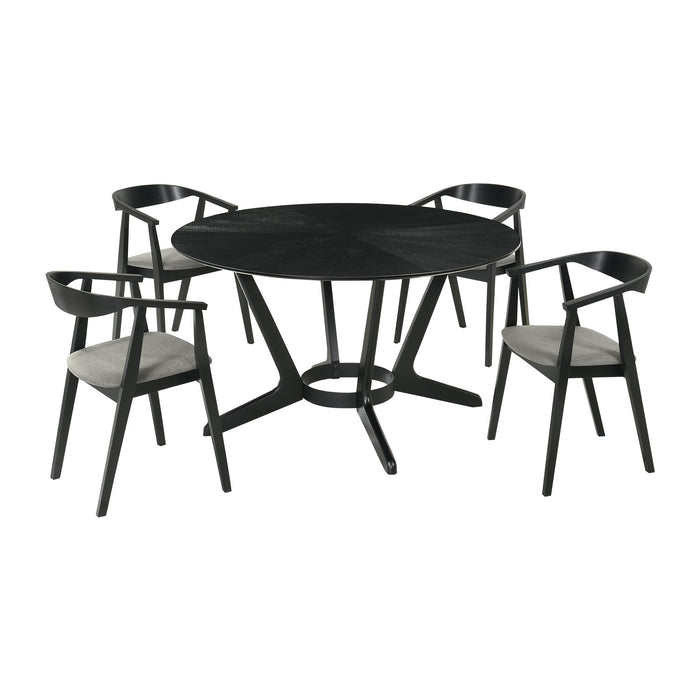 Santana - Round Dining Table Set - Black - Simple Home Plus