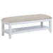 Bexhill - Upholstered Rectangular Bench With Shelf - White - Simple Home Plus