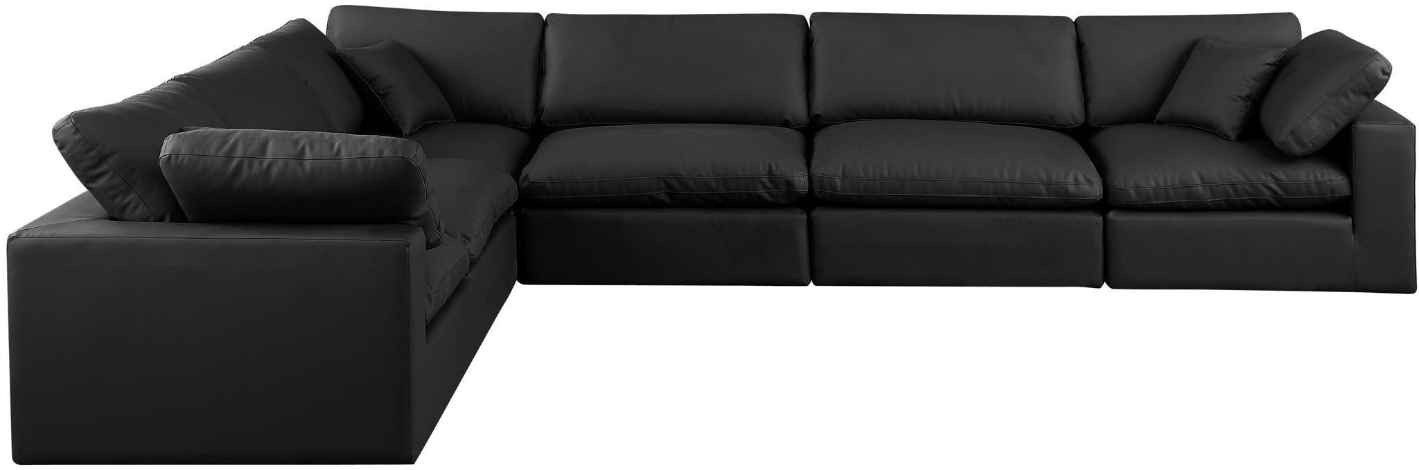 Comfy - 6 Piece Faux Leather Modular Corner Sectional - Simple Home Plus