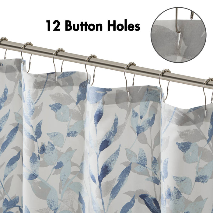 Sofia - Botanical Printed Shower Curtain - Blue - Simple Home Plus
