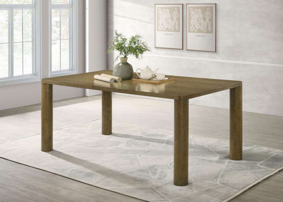 Castlewood - Rectangular Wood Dining Table - Brown Oak - Simple Home Plus