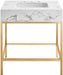 Marmo - Engineered Marble Bathroom Vanity With Gold Base - Simple Home Plus