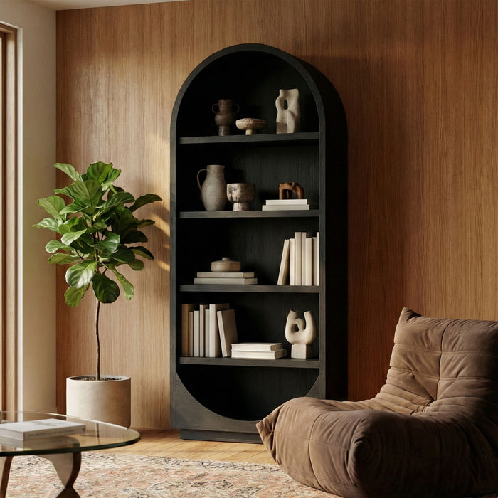 Hearth - Oak Veneer And Solid Wood Bookcase - Simple Home Plus