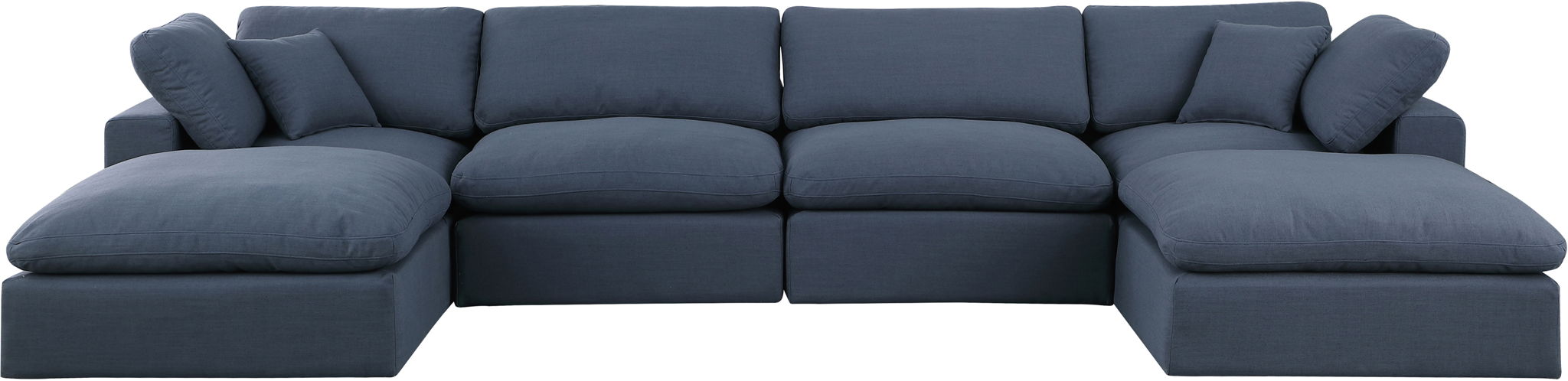Comfy - 6 Piece Linen Modular Double Chaise Sectional - Simple Home Plus