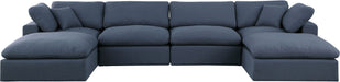 Comfy - 6 Piece Linen Modular Double Chaise Sectional - Simple Home Plus