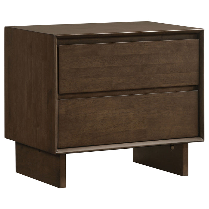 Glenwood - 2-Drawer Nightstand Bedside Table - Warm Brown - Simple Home Plus
