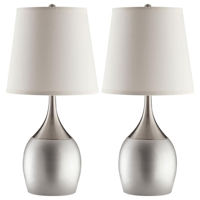 Tenya - Empire Shade Urn Table Lamp (Set of 2) - Silver - Simple Home Plus