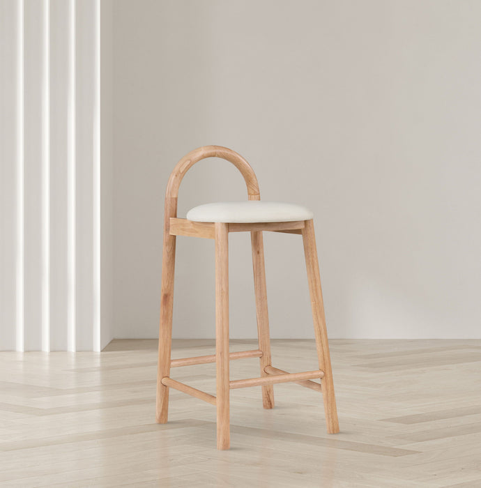 Calvin - Faux Leather Stool - Light Brown Legs - Simple Home Plus