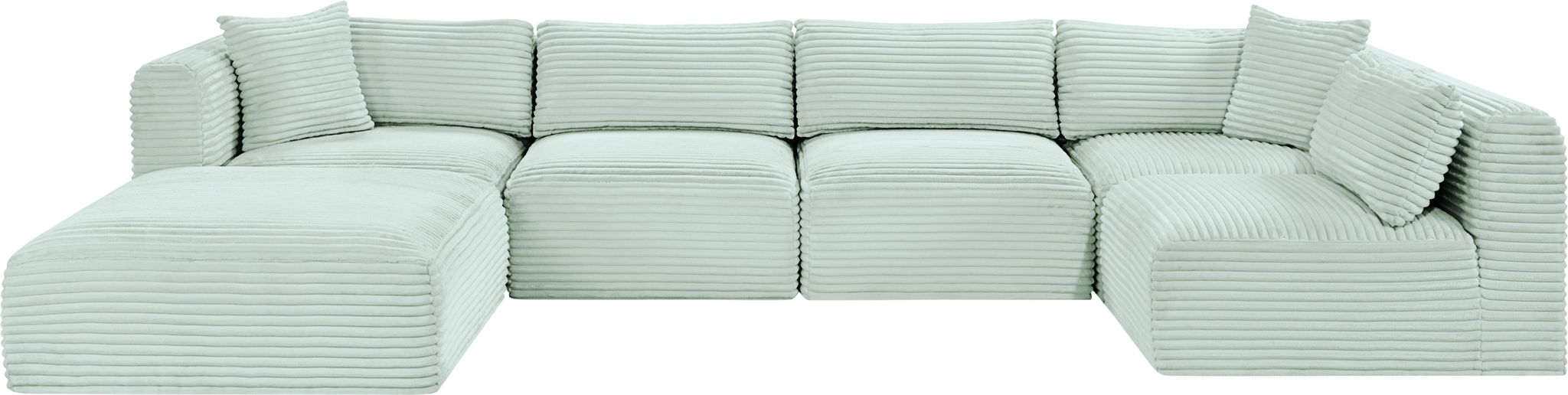 Shaggy - 6 Piece Modular U-Shaped Sectional - Simple Home Plus