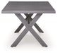 Half Moon Beach - Rectangular Dining Table With Umbrella Option - Gray - Simple Home Plus