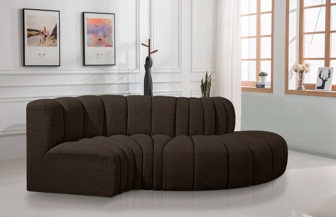 Arc - Boucle Fabric 4 Piece L-Shaped Modular Sofa - Simple Home Plus