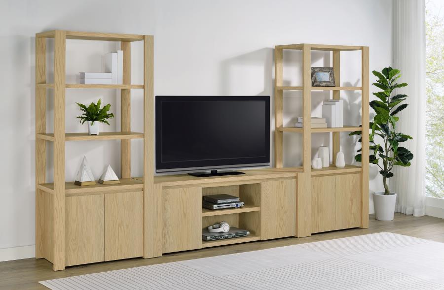 Laurelton - 3 Piece Entertainment Center TV Stand - Light Oak - Simple Home Plus