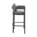 Menorca - Outdoor Patio 5-Piece Bar Table Set In Aluminum With Gray Cushions - Simple Home Plus