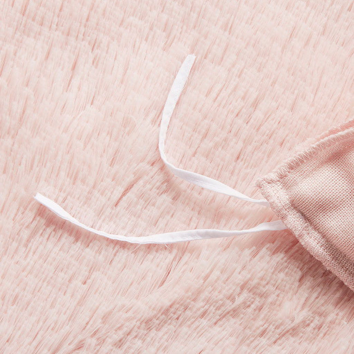 Malea - Twin Shaggy Duvet Cover Set - Blush - Simple Home Plus