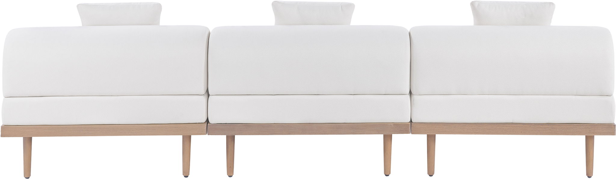 Laguna - 3 Piece Resilient Water Resistant Fabric 106.5" Outdoor Patio Armless Modular Sofa - Simple Home Plus