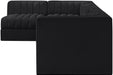 Rummi - Velvet Performance Fabric Upholstered 5 Piece Modular Sectional, L-Shaped (Right) - Simple Home Plus