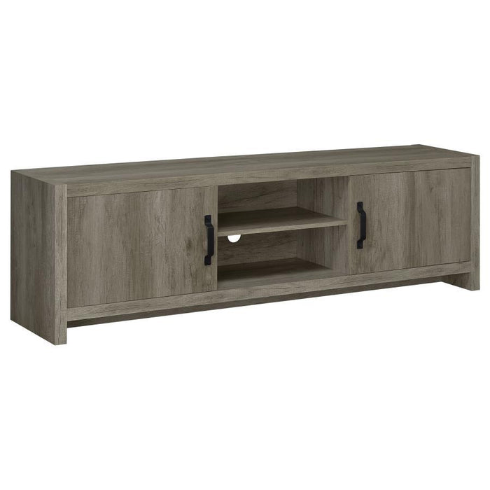 Burke - 2 Door Engineered Wood TV Stand - Gray Driftwood - Simple Home Plus
