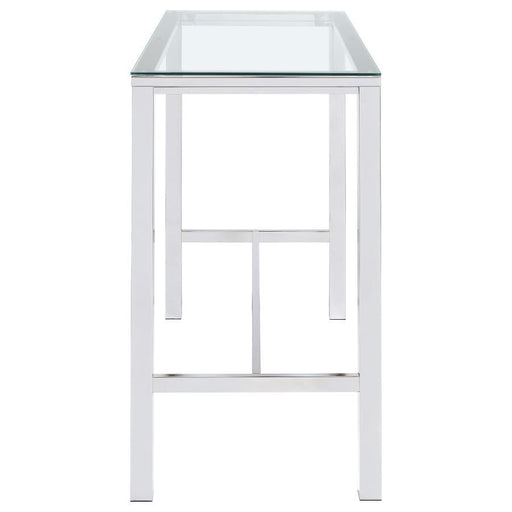 Tolbert - Rectangular Glass Top Pub Bar Table - Chrome - Simple Home Plus