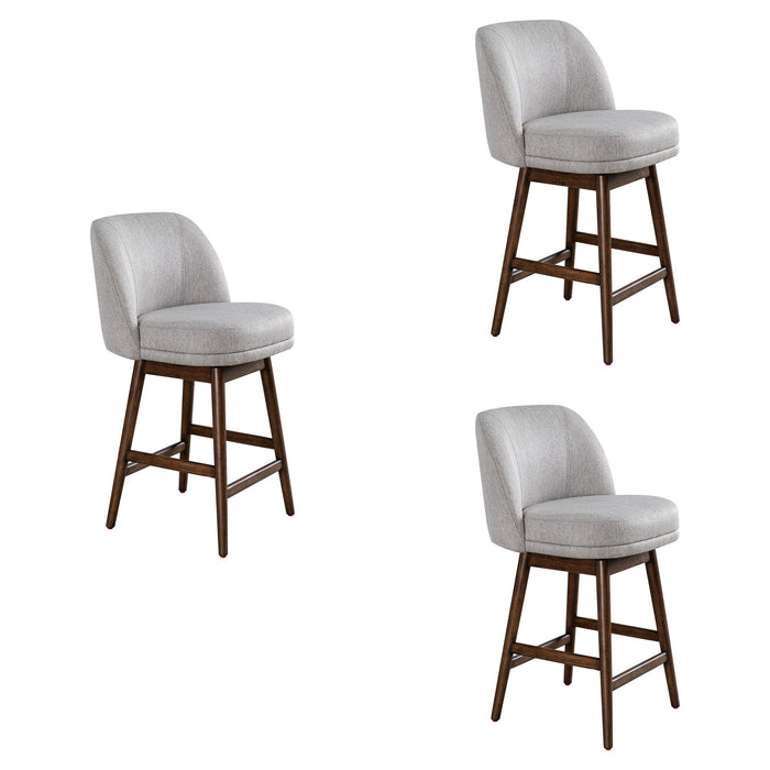 Sadie - Solid Wood Upholstered 26" Counter Height Swivel Barstool - Simple Home Plus