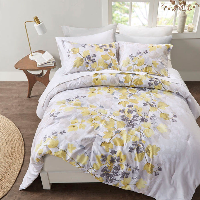 Alexis - Comforter Set With Bed Sheets - Yellow - Simple Home Plus