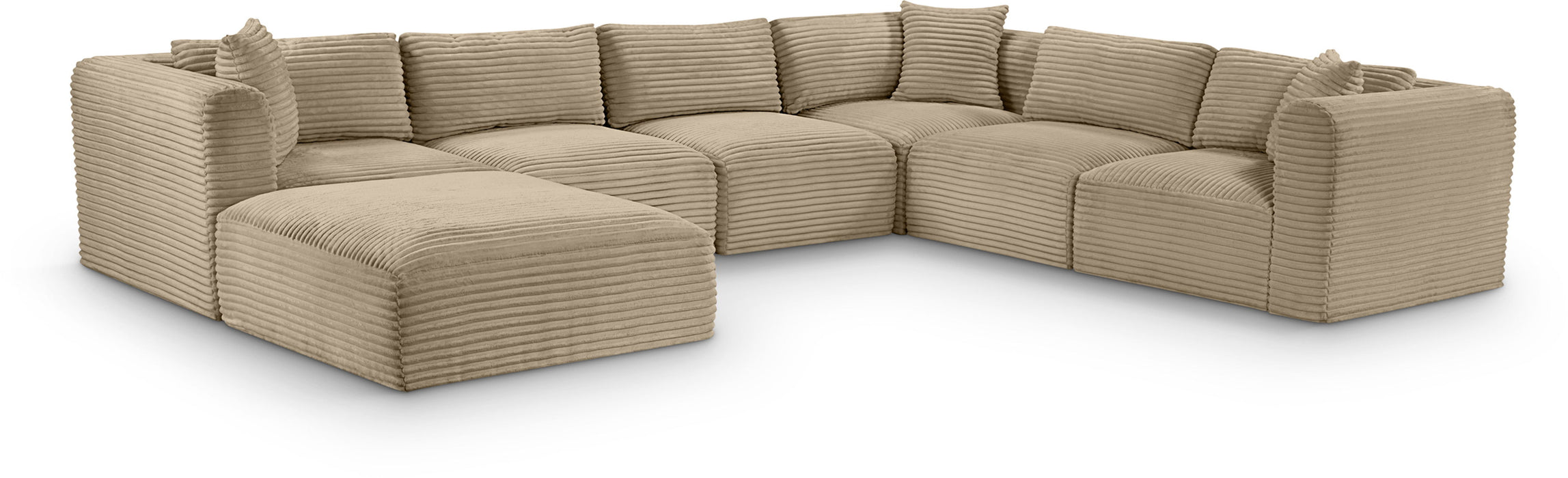 Shaggy - Fabric 7 Piece Modular U-Shaped Sectional With Ottoman - Simple Home Plus