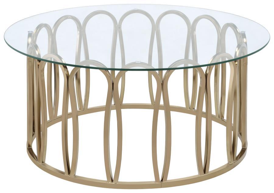 Monett - Round Glass Top Table - Simple Home Plus