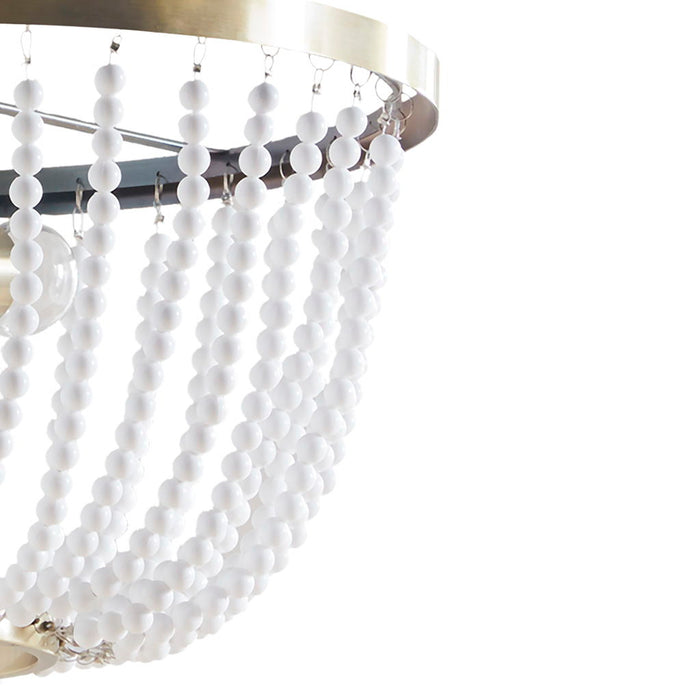 Melrose - 2-Light Beaded Chandelier - Antique Brass - Simple Home Plus