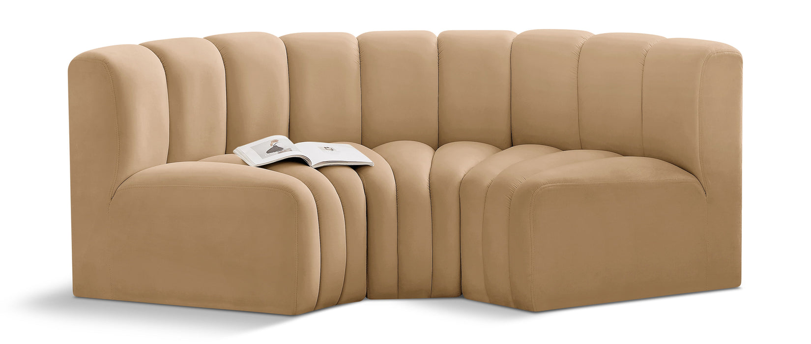 Arc - Velvet 3 Piece Modular U-Shaped Sofa - Simple Home Plus