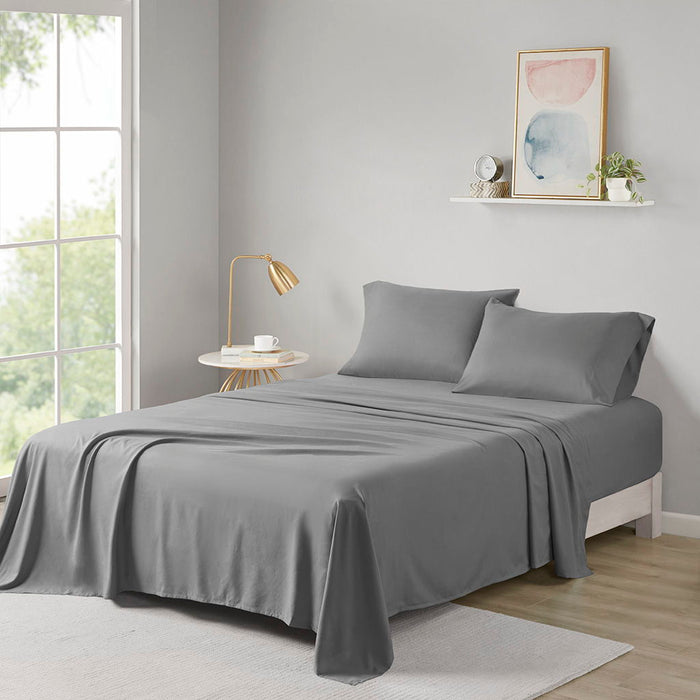 Microfiber - Queen All Season Wrinkle Free Sheet Set - Charcoal - Simple Home Plus