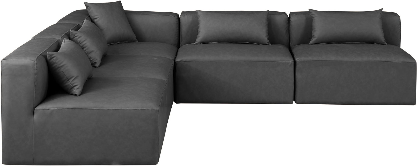 Cube - 5 Piece Modular Corner Armless Sectional - Simple Home Plus