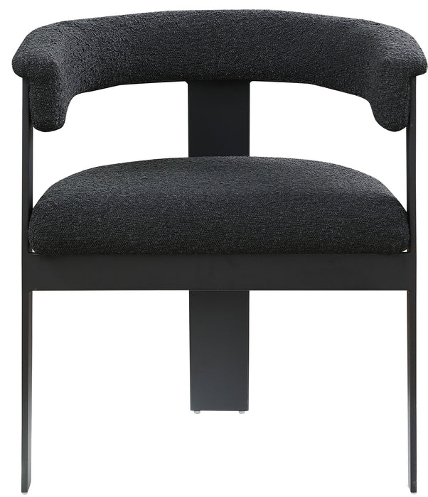 Romeo - Boucle Dining Chair With Black Base (Set of 2) - Simple Home Plus
