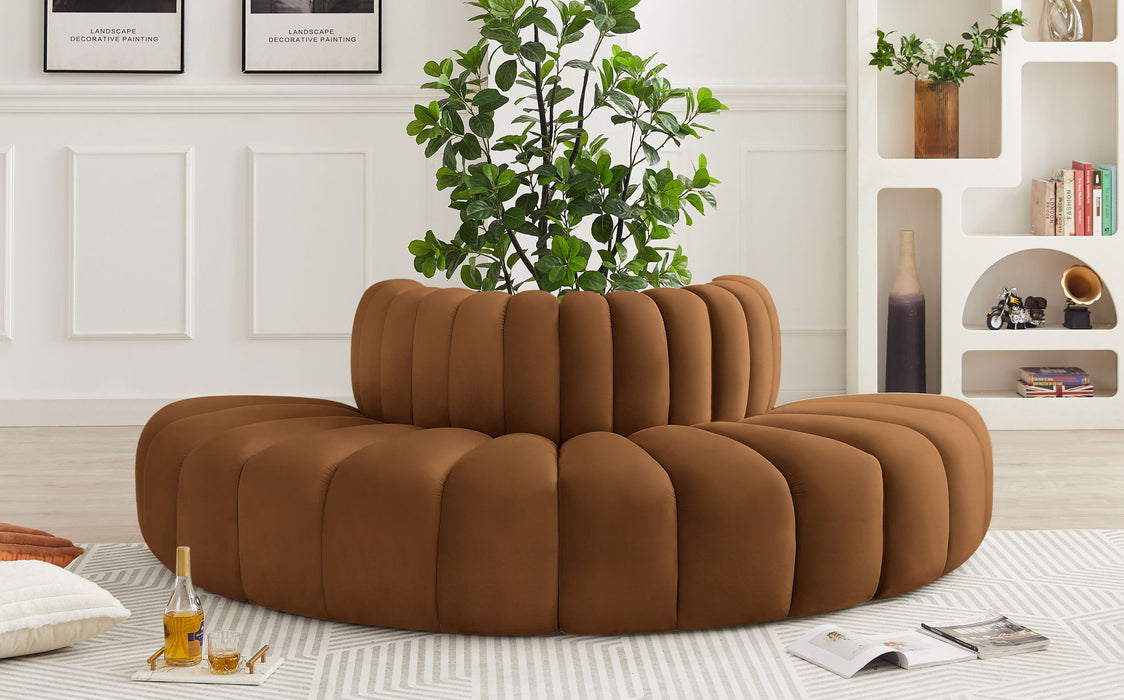 Arc - Velvet 4 Piece Modular Sofa - Saddle - Simple Home Plus