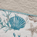 Pebble Beach - 6 Piece Cotton Sateen Quilt Set With Throw Pillows - Aqua - Simple Home Plus