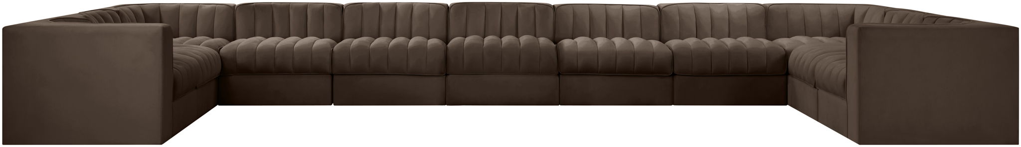 Rummi - Velvet Performance Fabric Upholstered 11 Piece Modular Sectional - Simple Home Plus