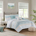 Caralie - 5 Piece Seersucker Comforter Set With Throw Pillows - Light Blue - Simple Home Plus