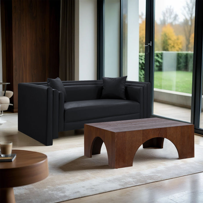 Everett - Vegan Leather Upholstered Loveseat - Simple Home Plus