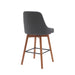 Sicily - Swivel Walnut Wood Faux Leather Stool - Simple Home Plus