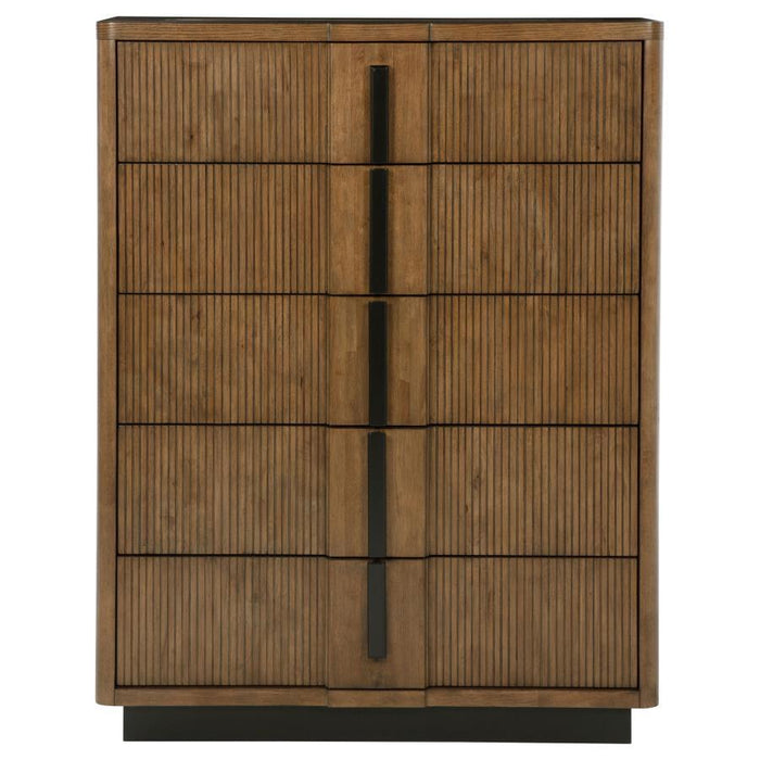 Terrace - 5-Drawer Chest Of Drawers - Ash Brown - Simple Home Plus