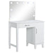 Elijah - Vanity Set With Lighting & Stool - White And Dark Gray - Simple Home Plus