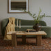 Ravenna - Genuine Fabric Travertine And Oak Wood Table - Simple Home Plus