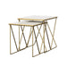 Bette - 2 Piece Marble Top Nesting Table Set - White And Gold - Simple Home Plus