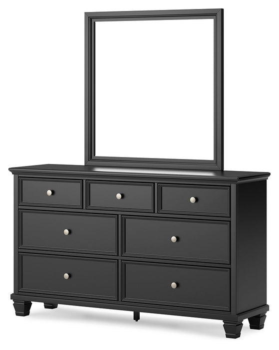 Lanolee - Black - Dresser And Mirror - Simple Home Plus