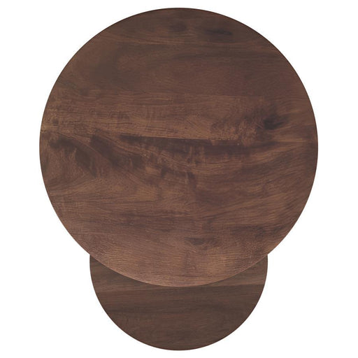 Yency - 2 Piece Round - Mango Wood Nesting Table Set - Dark Brown - Simple Home Plus