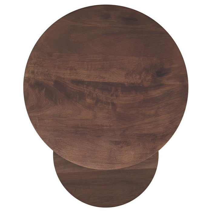 Yency - 2 Piece Round - Mango Wood Nesting Table Set - Dark Brown - Simple Home Plus
