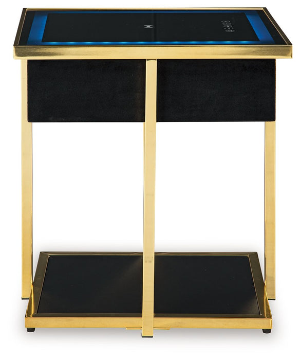 Rexwell - Black / Gold Finish - Accent Table With Speaker - Simple Home Plus