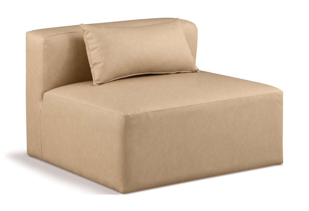 Cube - Armless Chair - Tan - Simple Home Plus