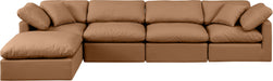 Indulge - Faux Leather 5 Piece Modular Sectional With Chaise - Simple Home Plus