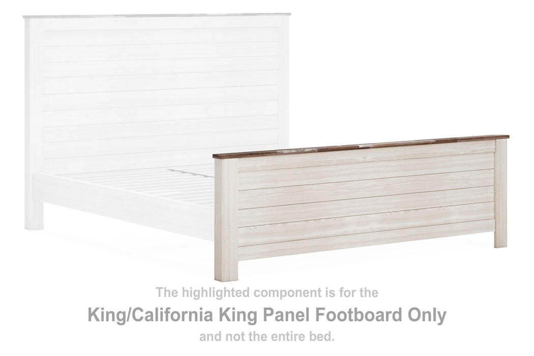 Willowton - King/Cal King Panel Footboard - Whitewash - Simple Home Plus