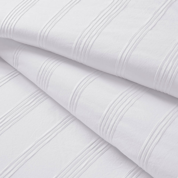 Logan - Twin/Twin Long Striped Duvet Set - White - Simple Home Plus