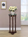 Edite - Round Marble Top Accent Side Table - Merlot - Simple Home Plus